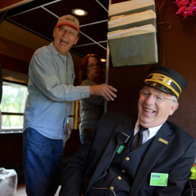 train passengers and train workers