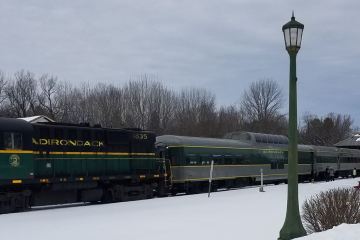 a train covered in snow